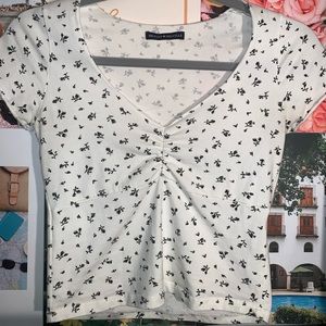 Brandy Melville White&Black Gina Top